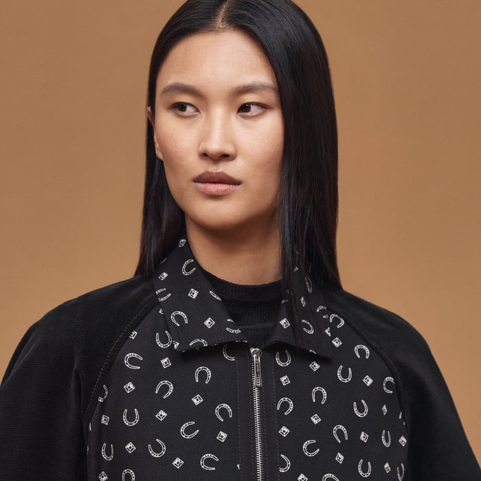 Noir "Porte-bonheur Bandana" Mixed Materials Dress