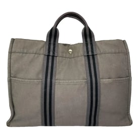 Hermes Black Cotton Handbag