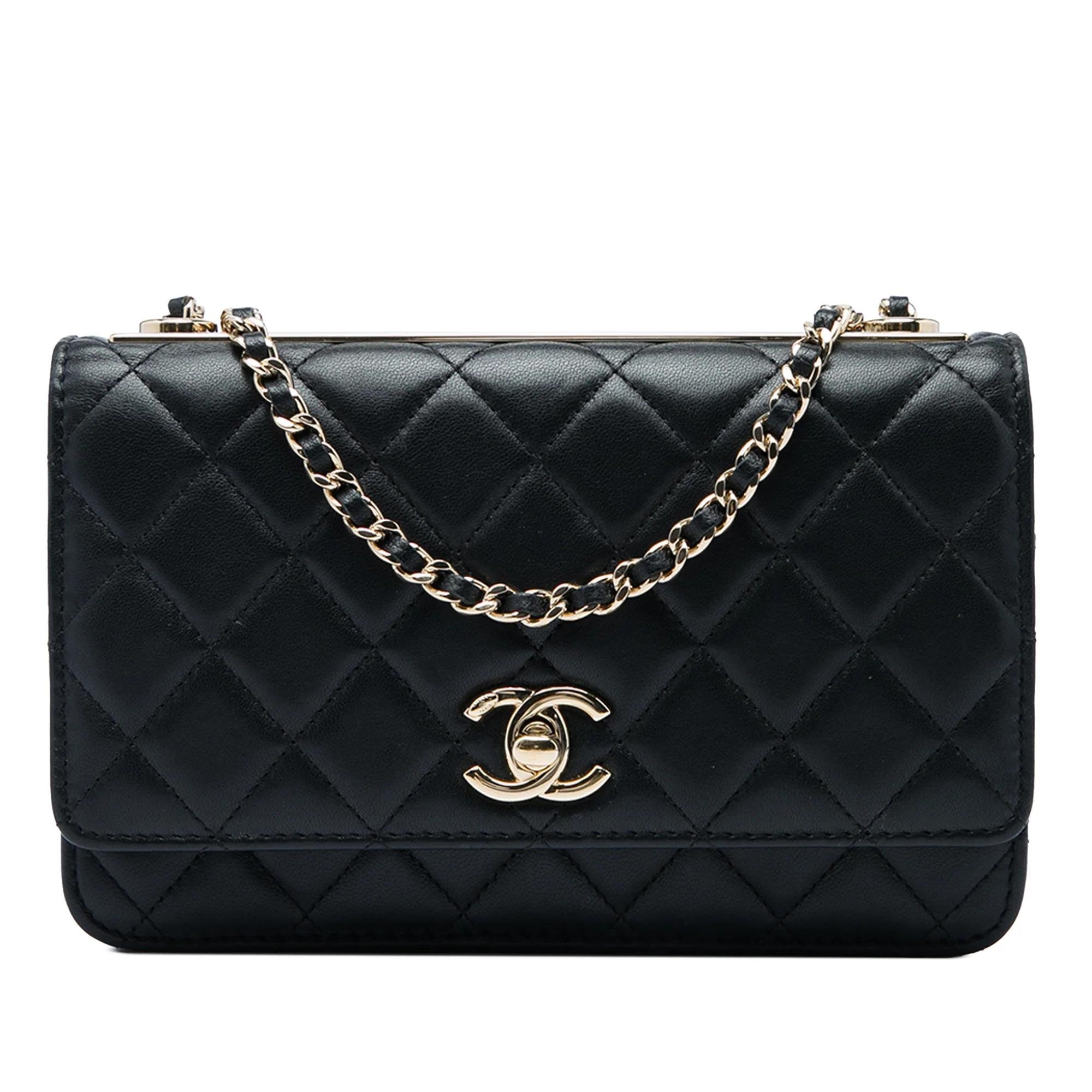 Trendy CC leather crossbody bag