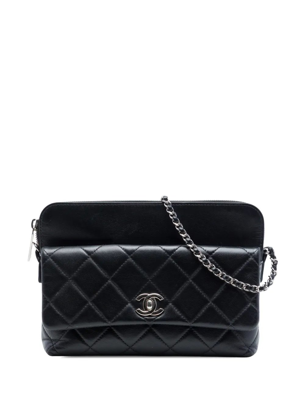 2017-2018 CC Quilted Lambskin Front Flap crossbody bag