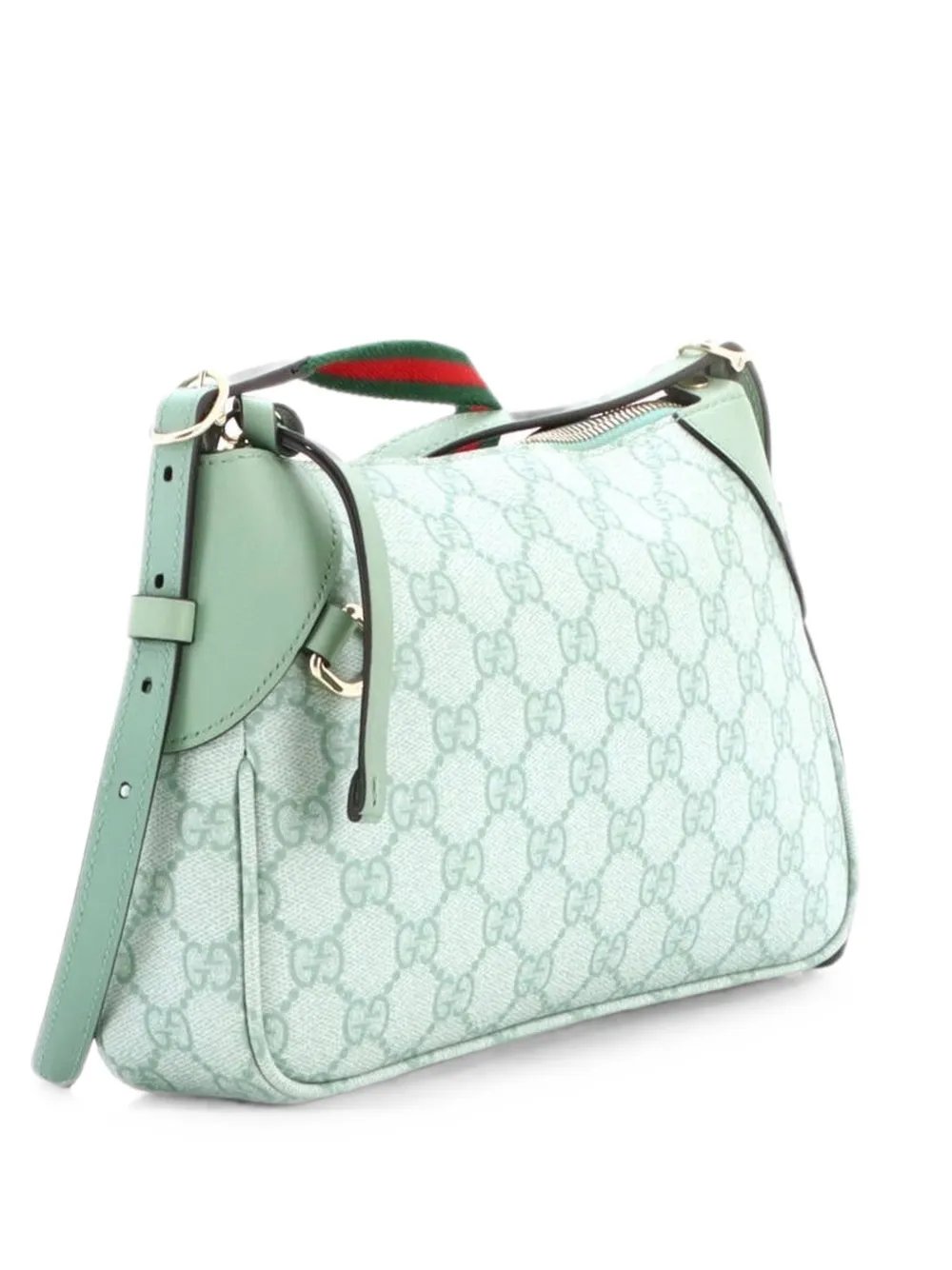 Emblem GG Coated Canvas with Leather Small shoulder bag