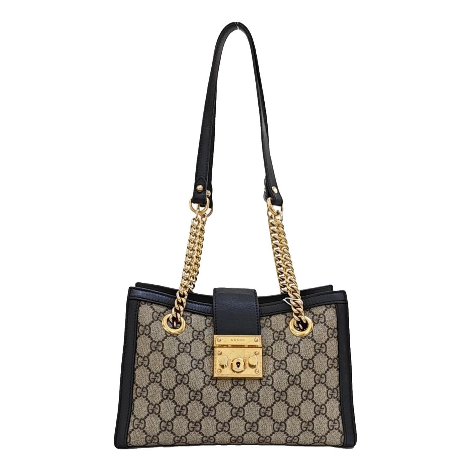 Padlock leather handbag
