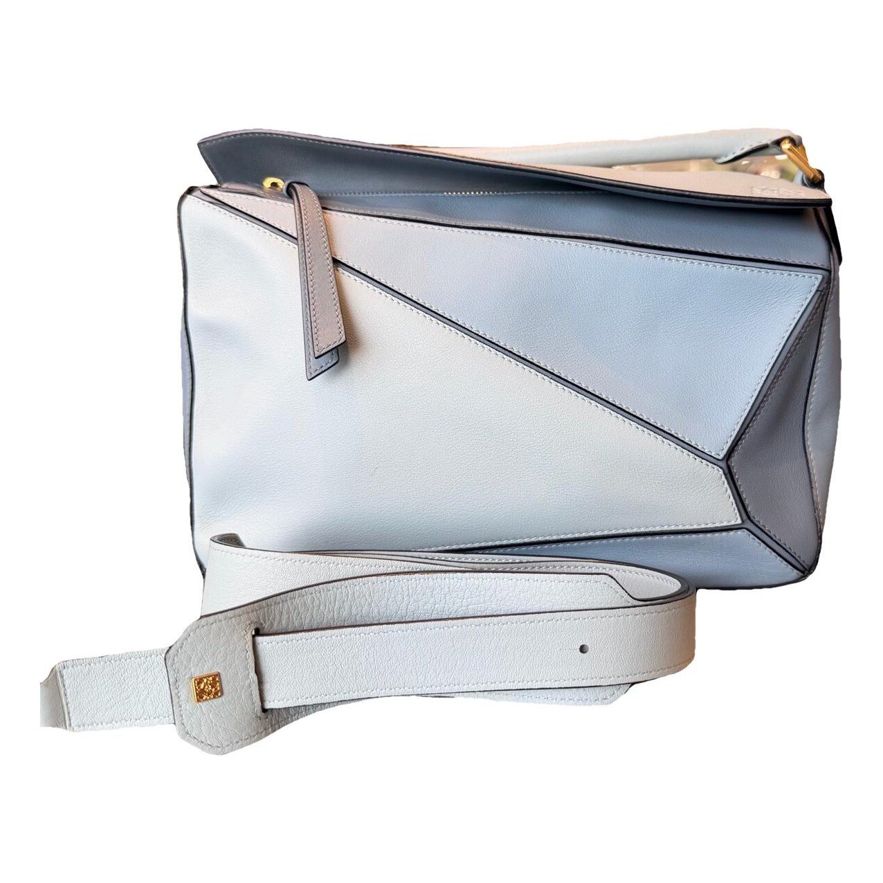 Puzzle leather handbag