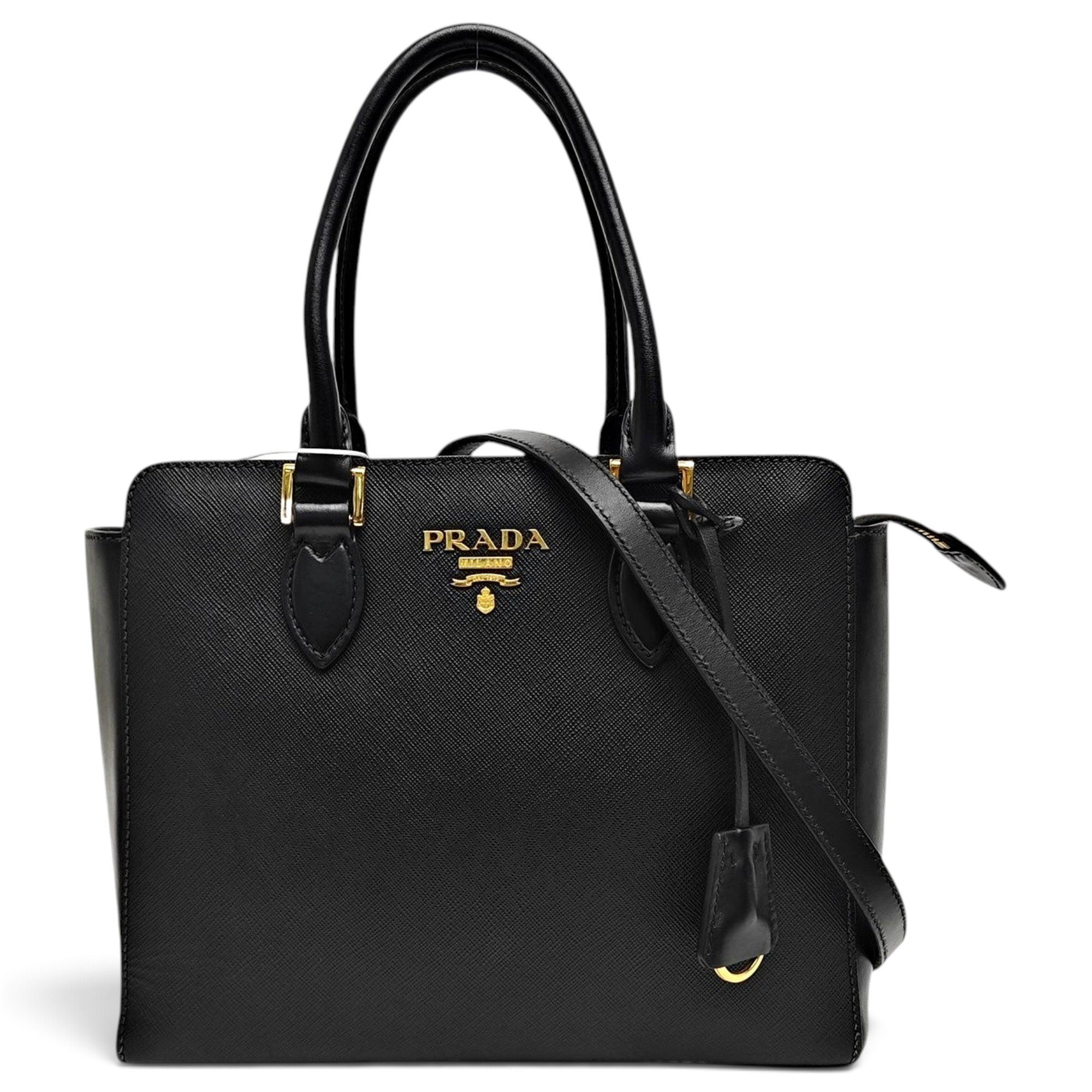 Monochrome leather handbag