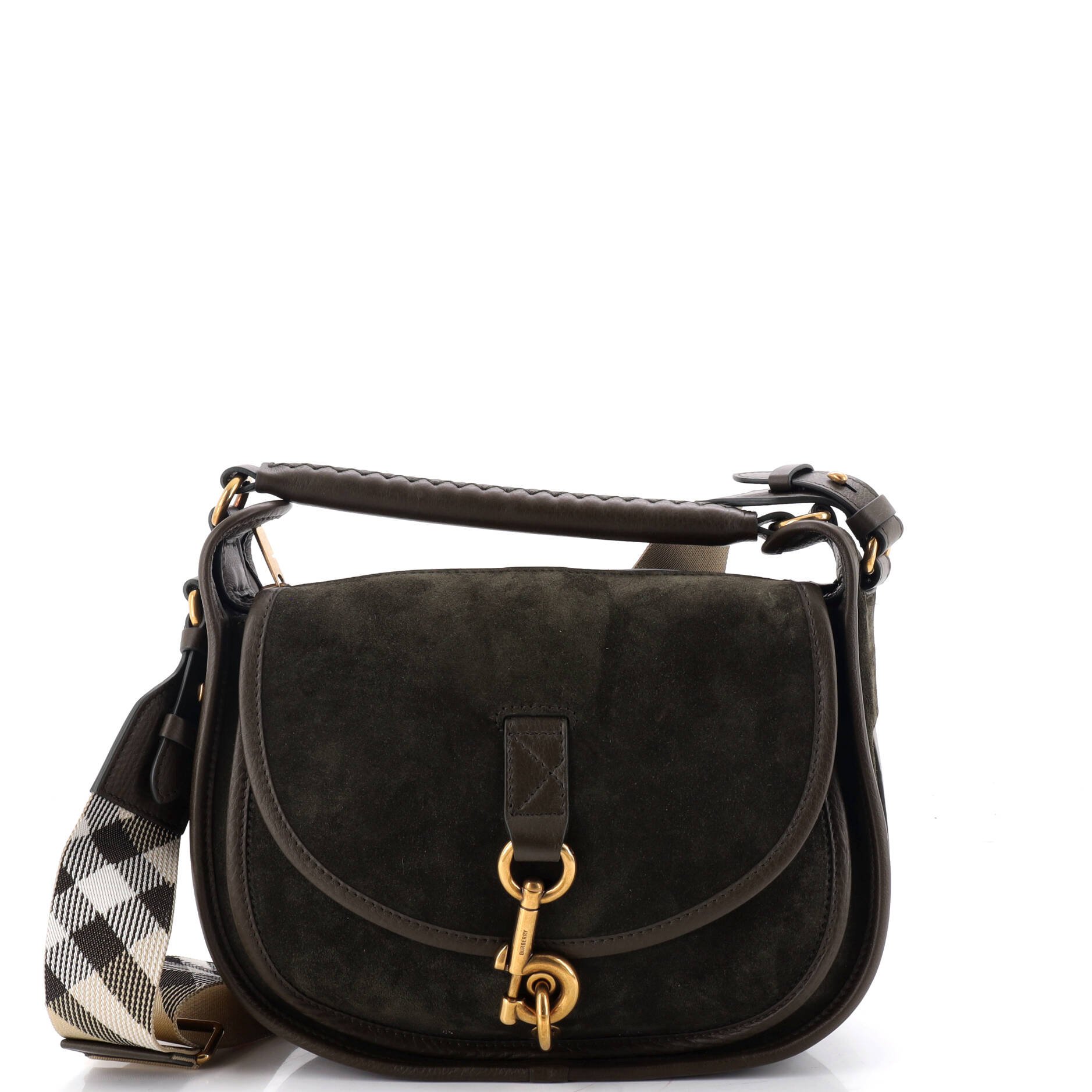 B Clip Messenger Bag Suede Small