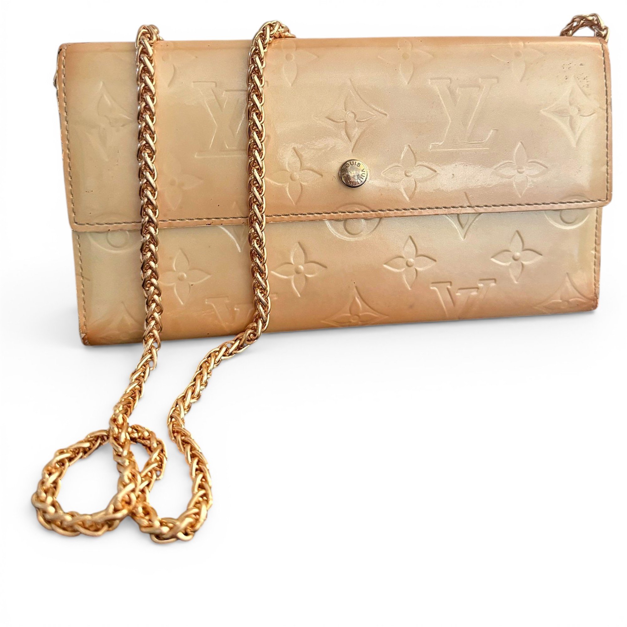 Patent leather clutch bag