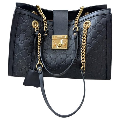 Padlock leather tote
