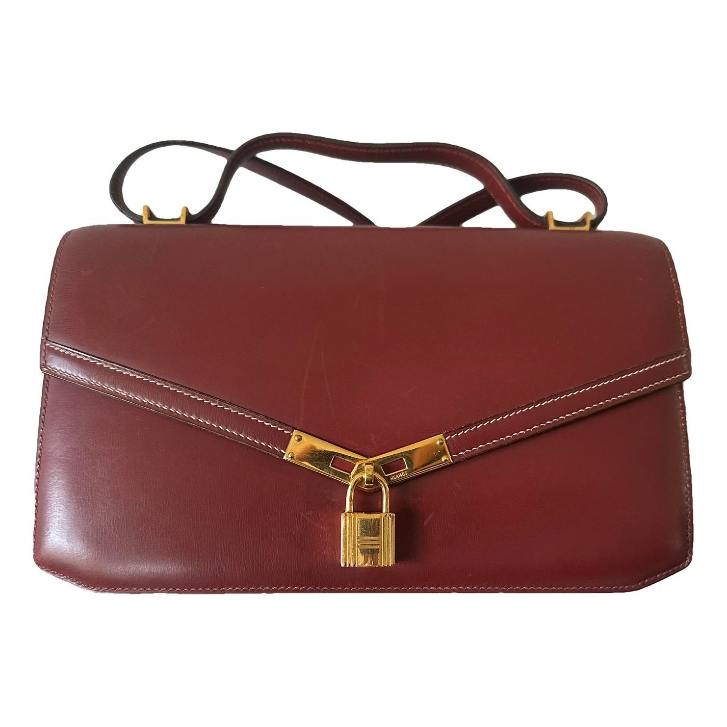 Hermes Kelly Handbag Box Calf Leather 1980