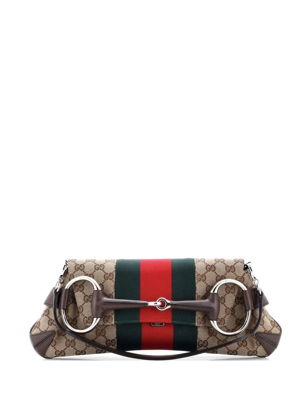 Horsebit NM Web Chain Clutch GG Canvas Medium shoulder bag