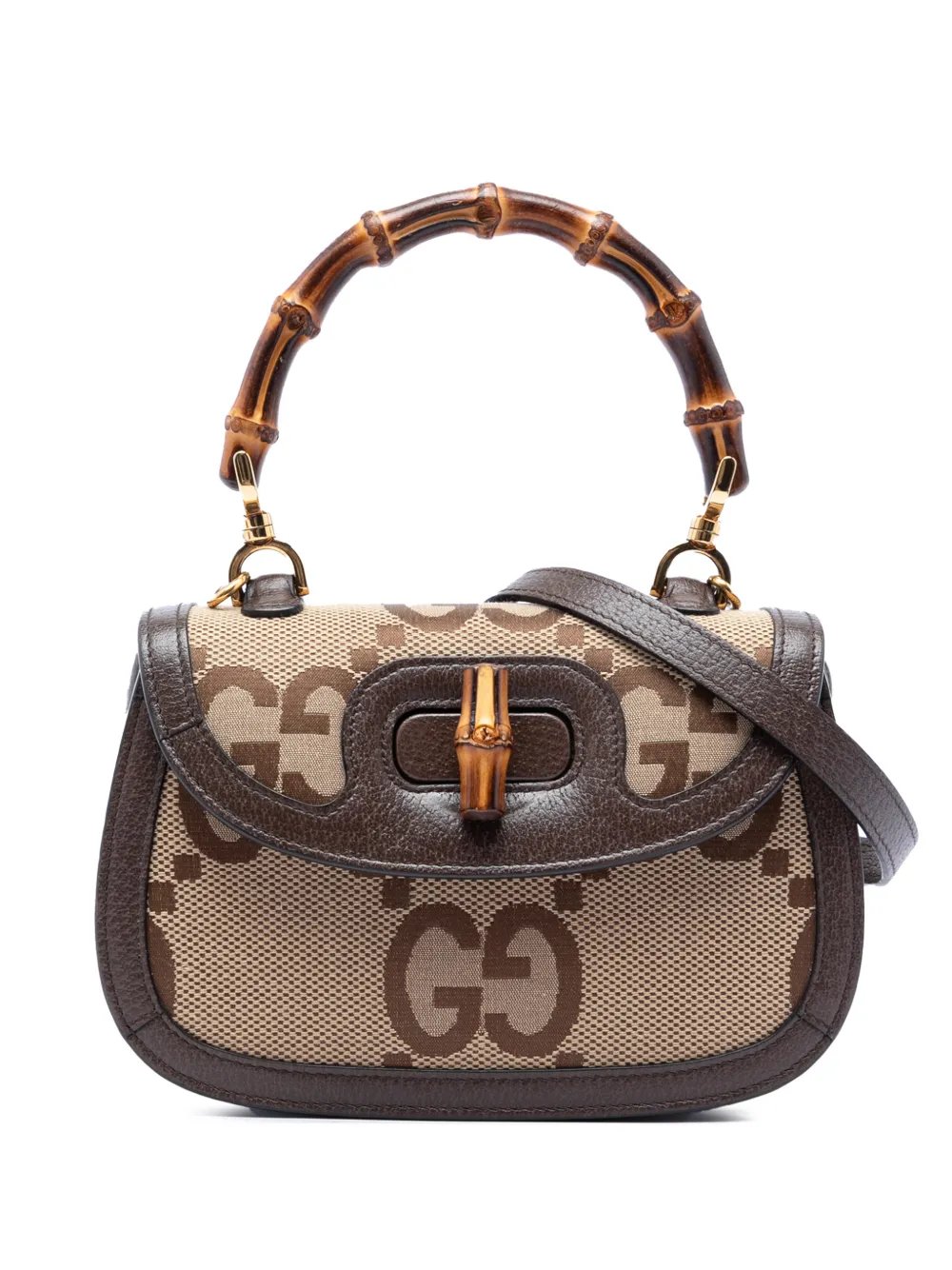 2016-2026 Small Jumbo GG Canvas Bamboo 1947 Top Handle Bag satchel