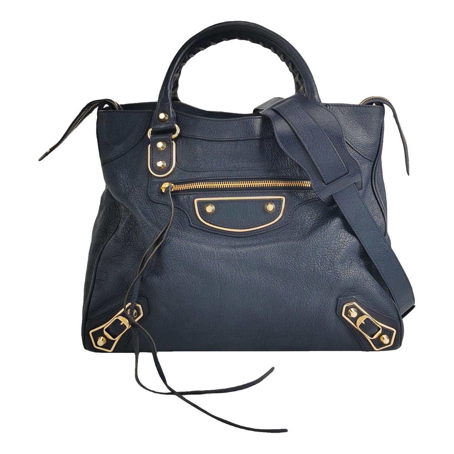 City leather handbag