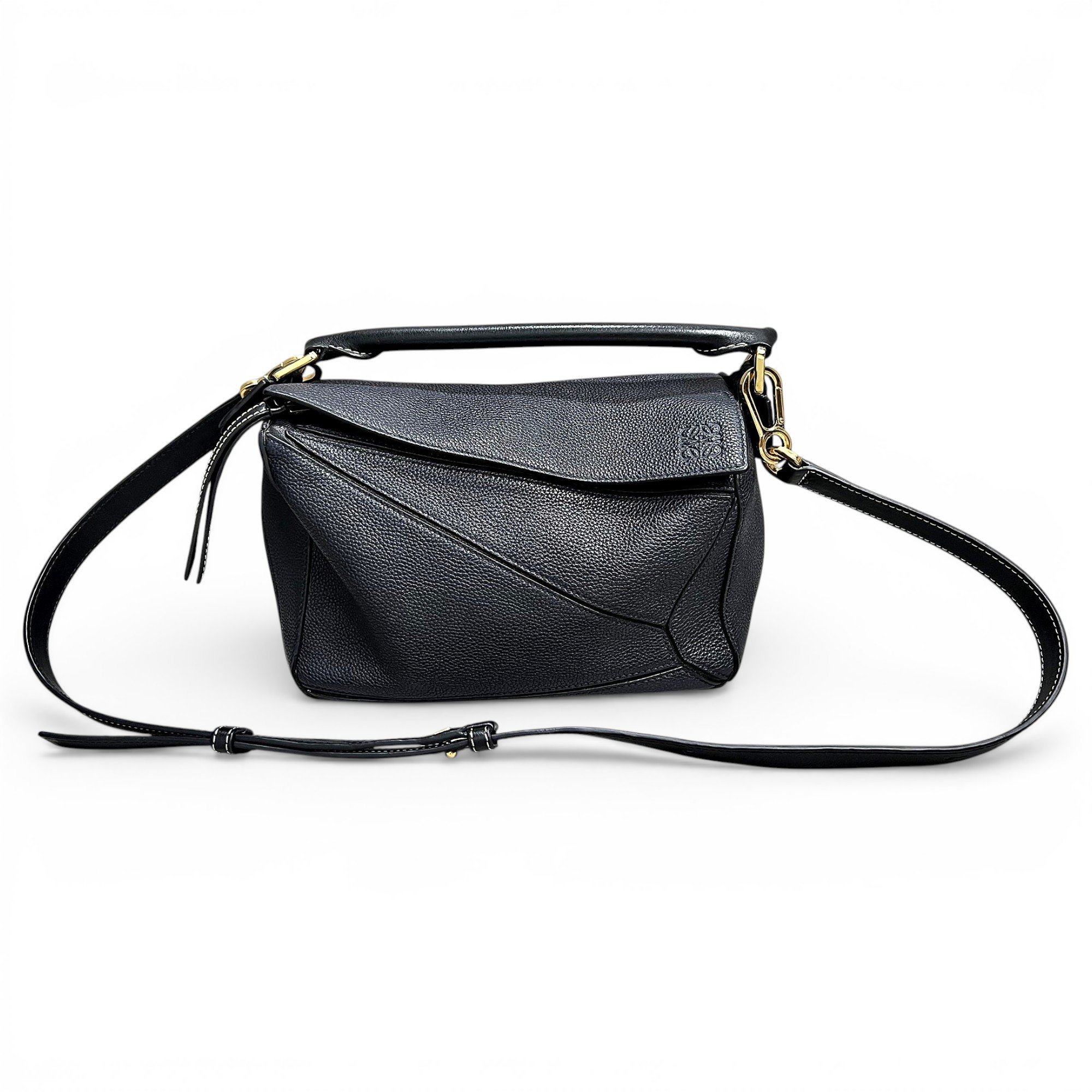 Puzzle leather handbag