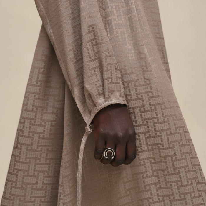 "Mosaique" Drawstring Long Dress