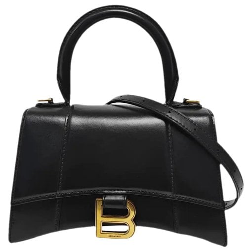 Hourglass leather handbag