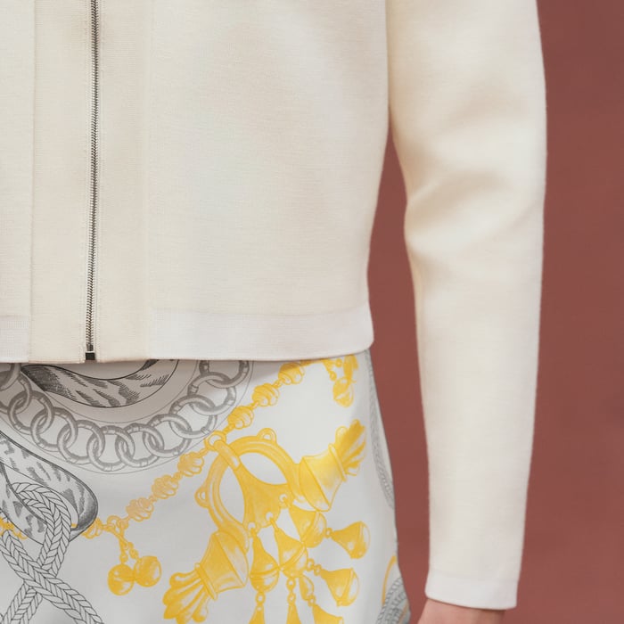 Blanc Naturel "Palefroi Remix" Zipped Light Short Cardigan