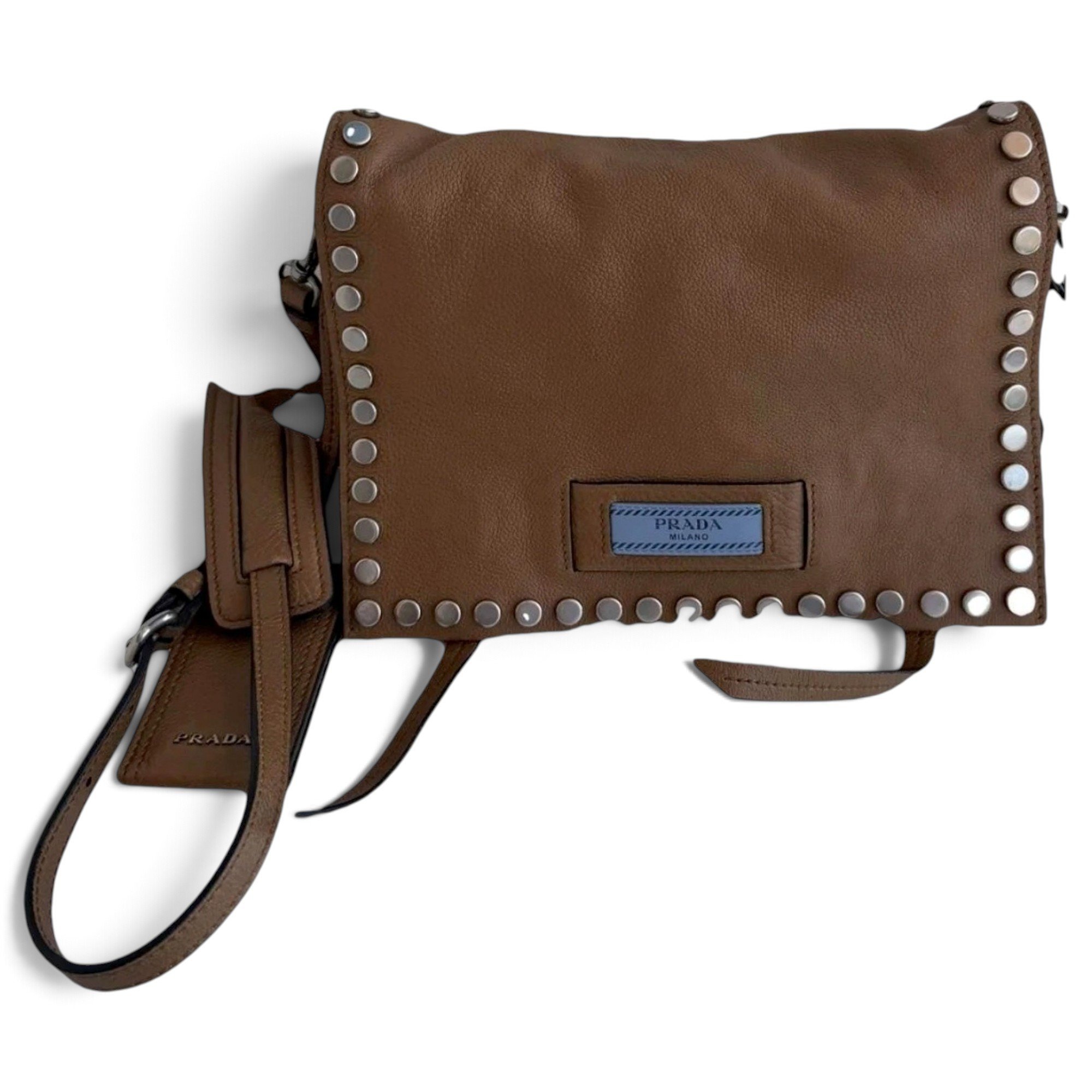 Etiquette leather crossbody bag