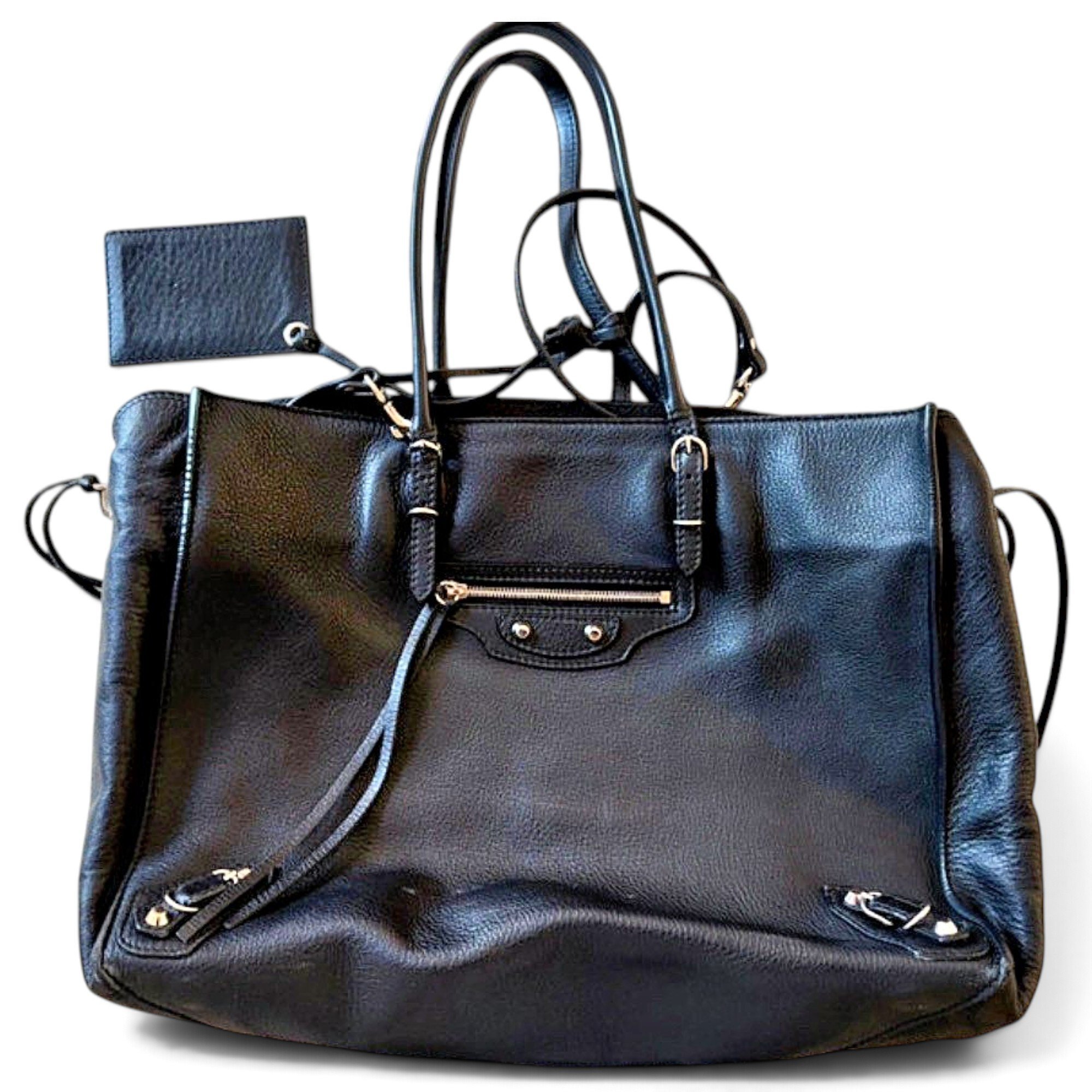 Papier leather handbag