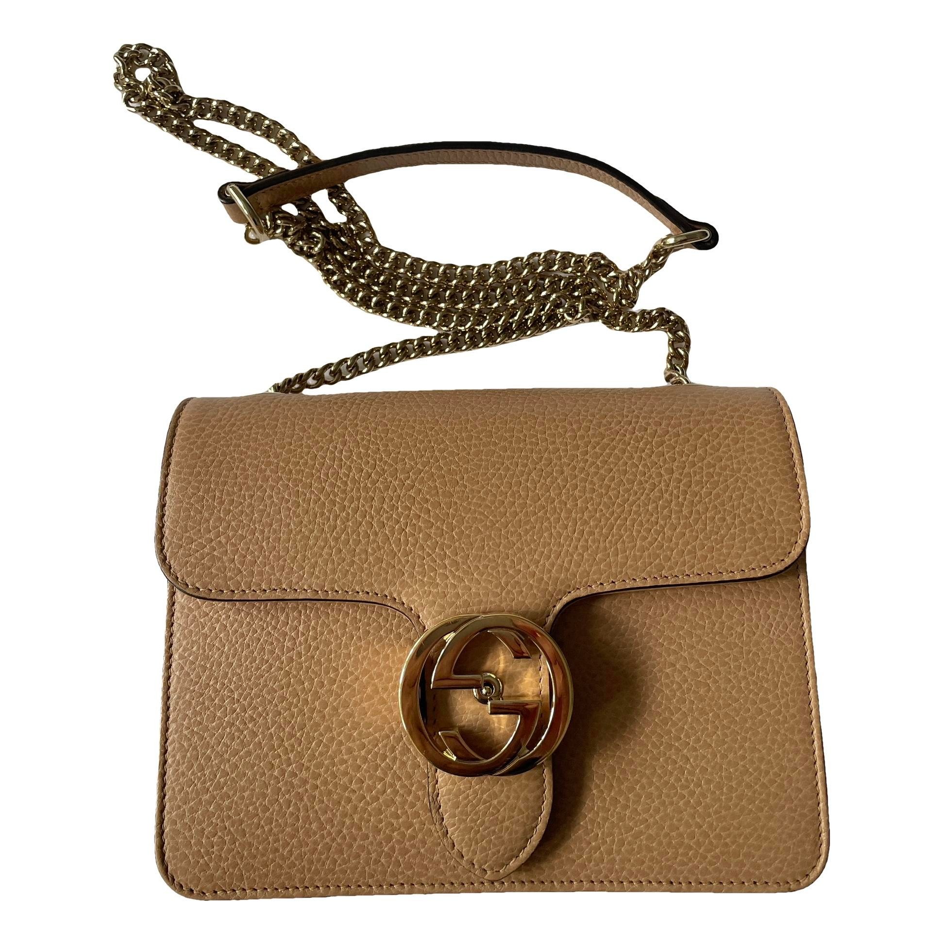 Interlocking leather crossbody bag