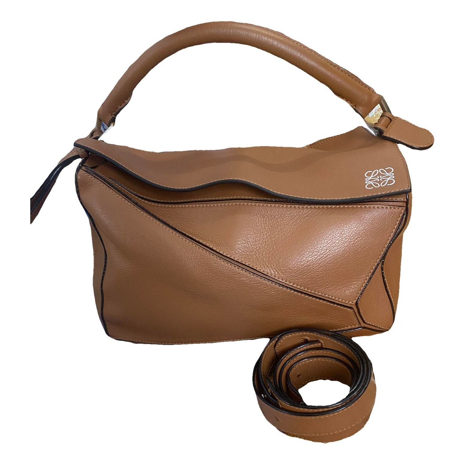 Puzzle leather handbag