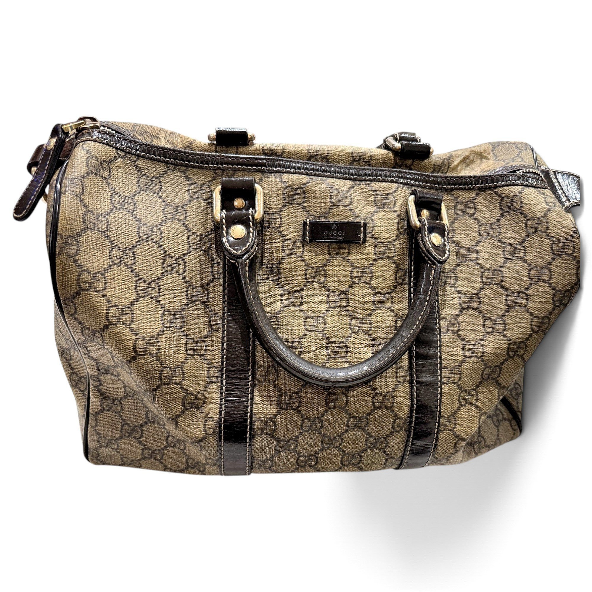 Boston leather bowling bag