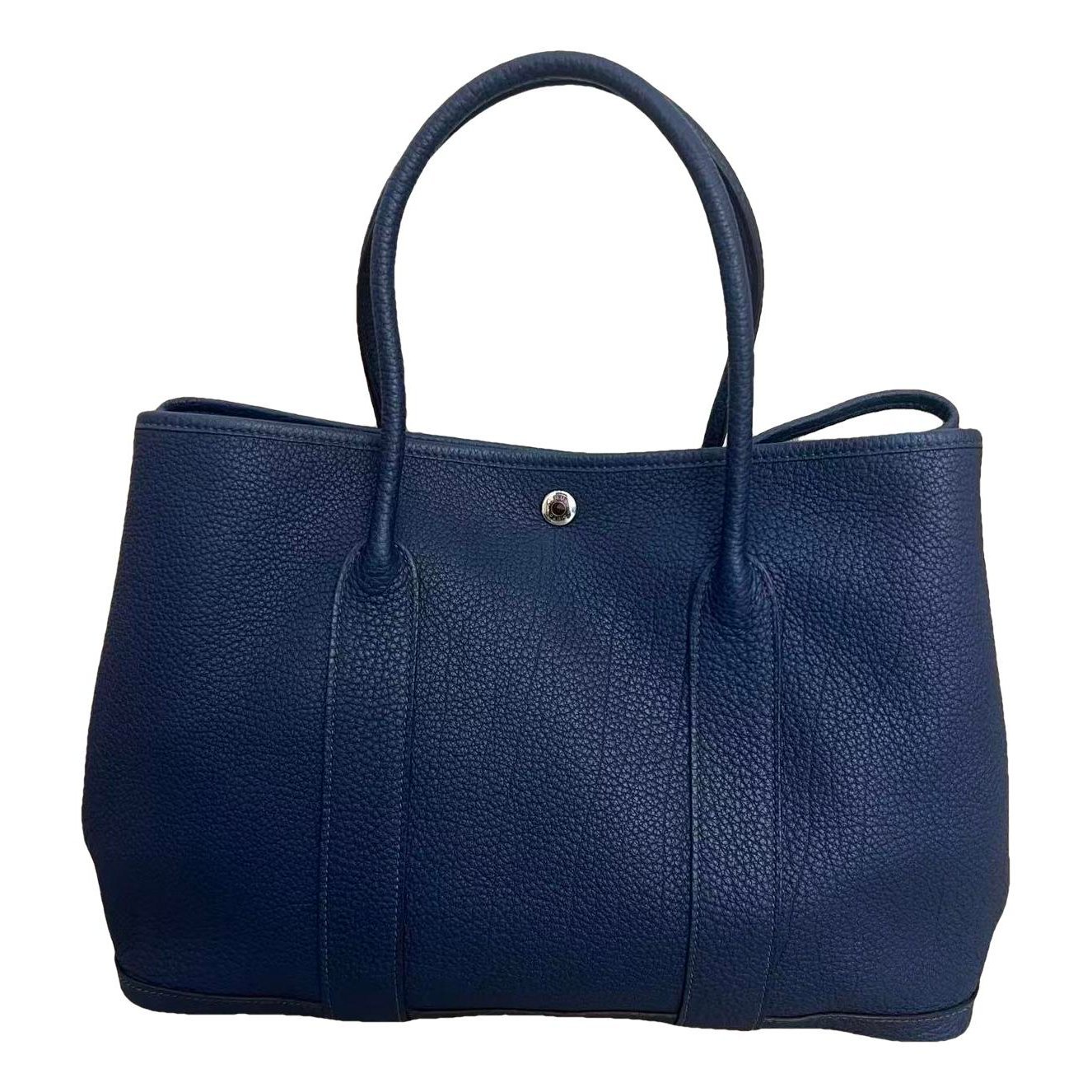 Hermes Garden Party 36 Handbag Navy Negonda Leather