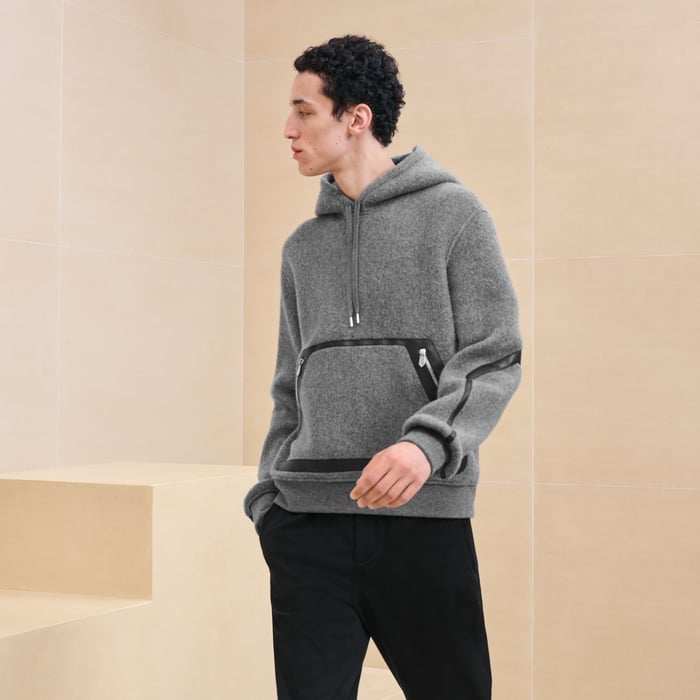 Gris Varsity Hooded Sweater