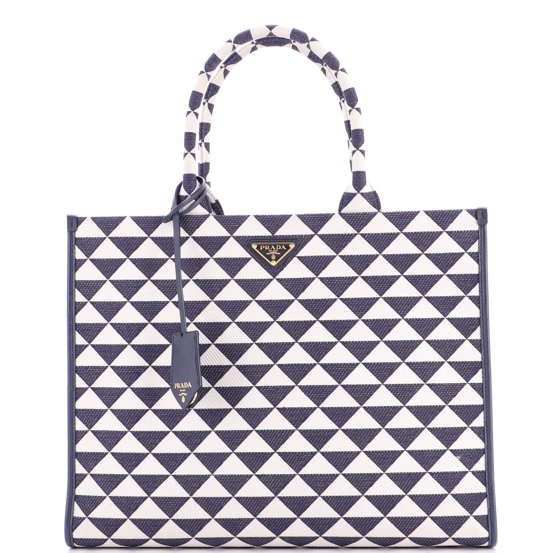 Prada Symbole Shopper Tote Jacquard Large