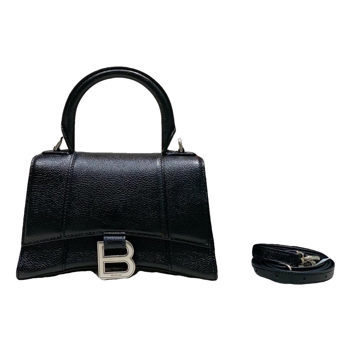 Hourglass leather handbag