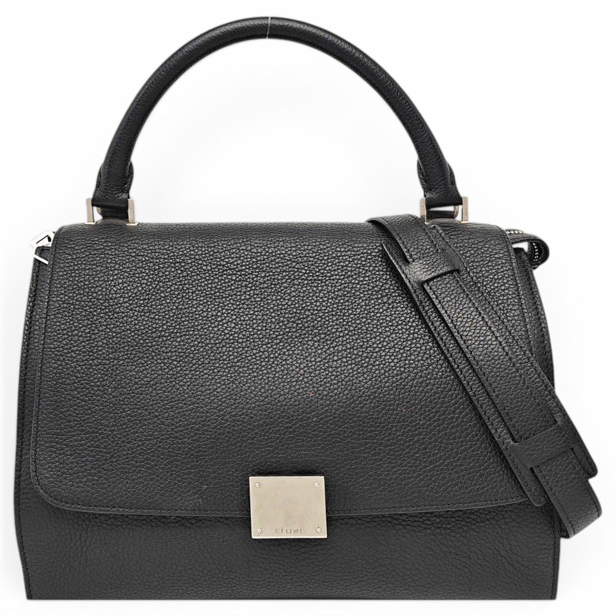 Trapèze leather handbag