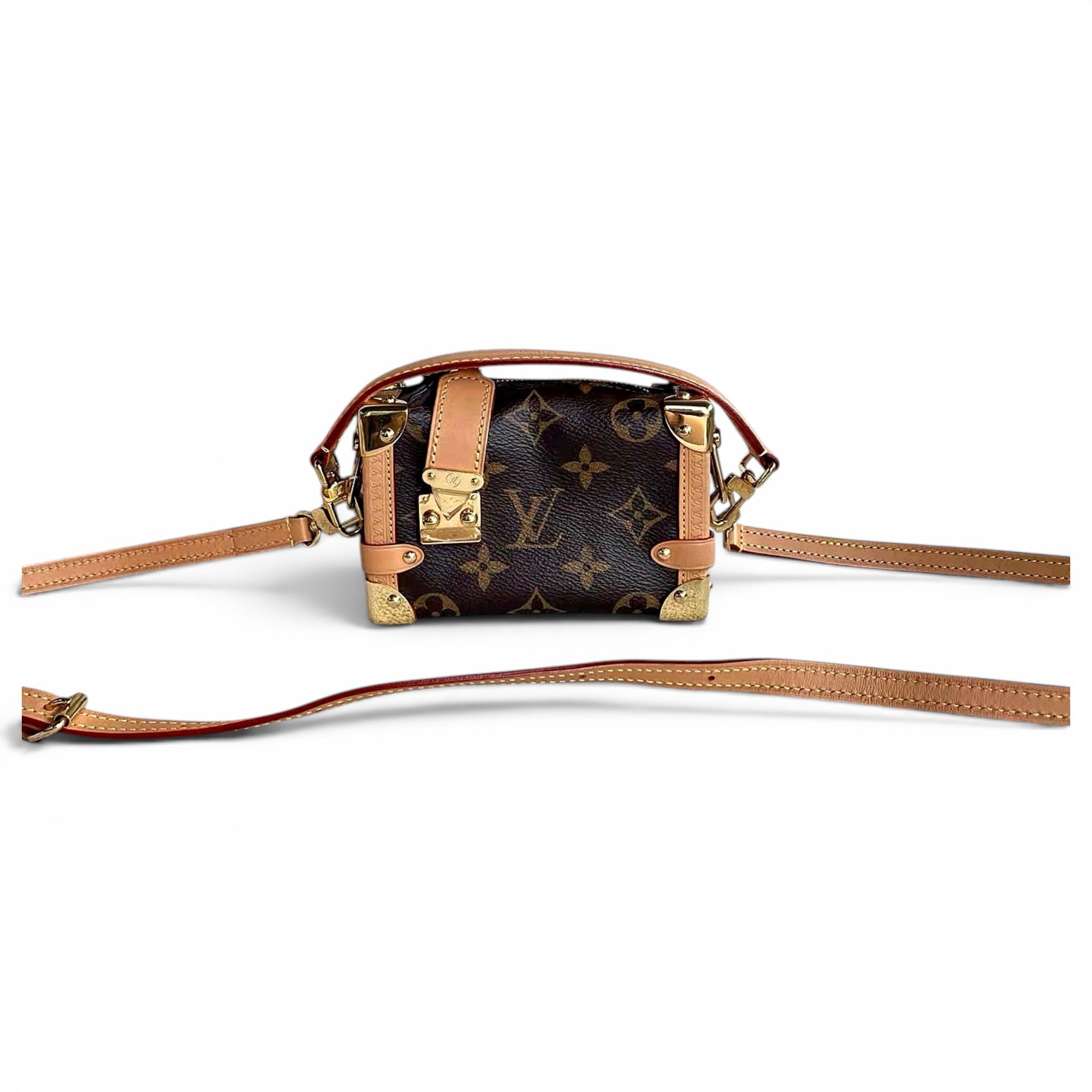 Side Trunk leather handbag