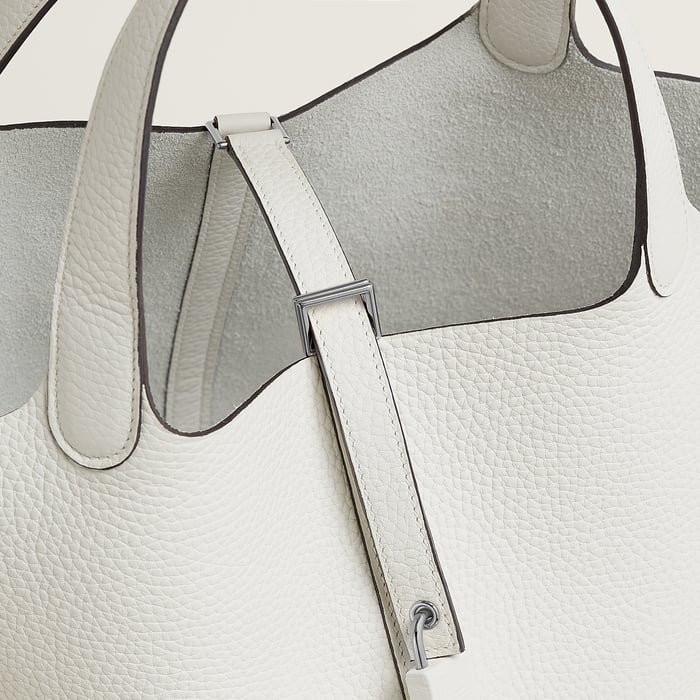 New White Picotin Lock 22 Bag