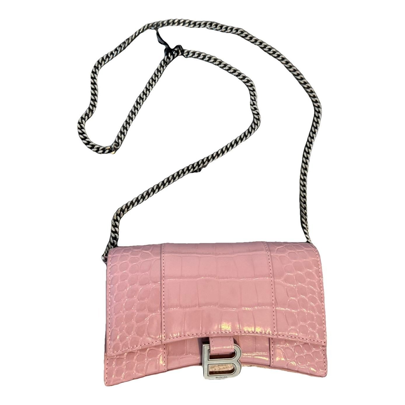 Hourglass leather crossbody bag
