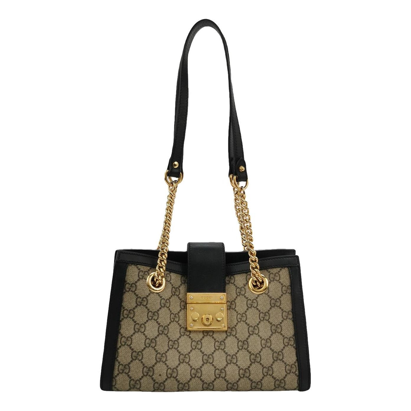 Padlock leather handbag