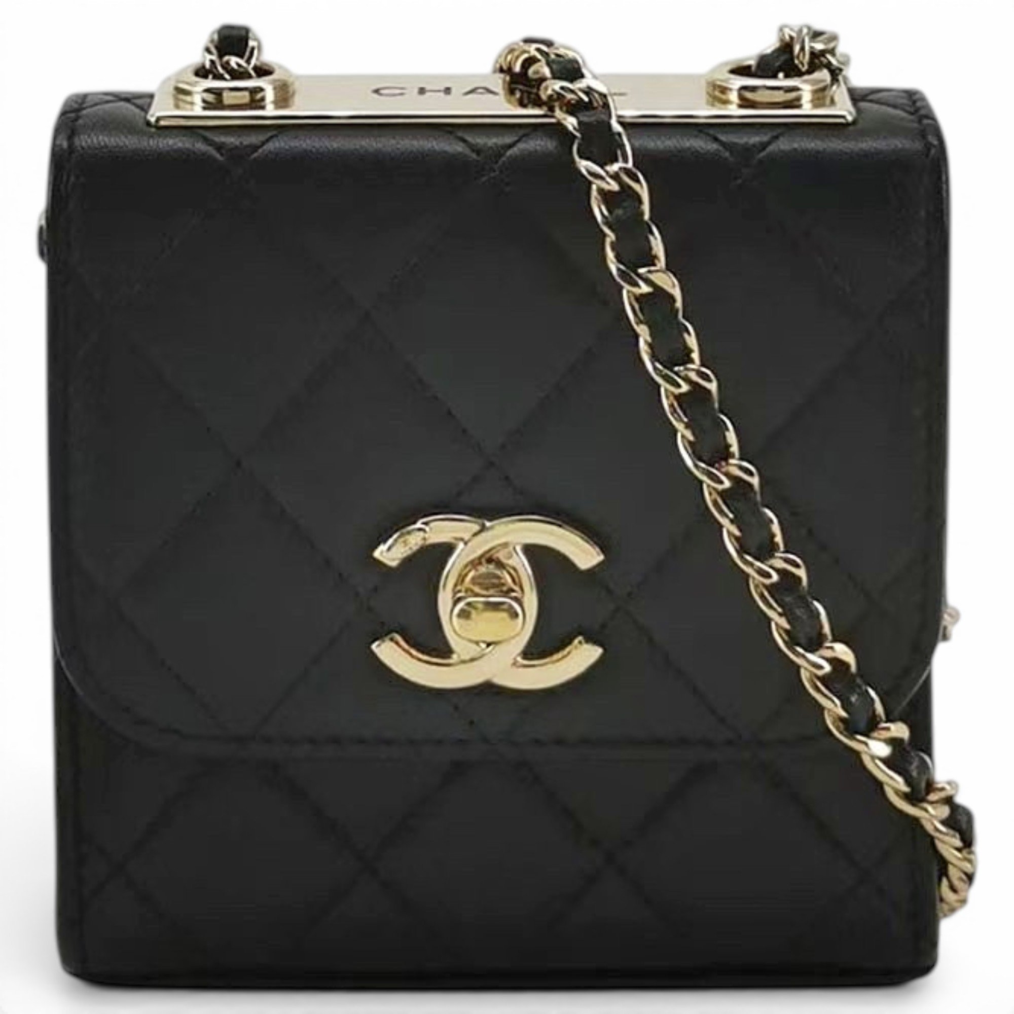 Trendy CC leather crossbody bag