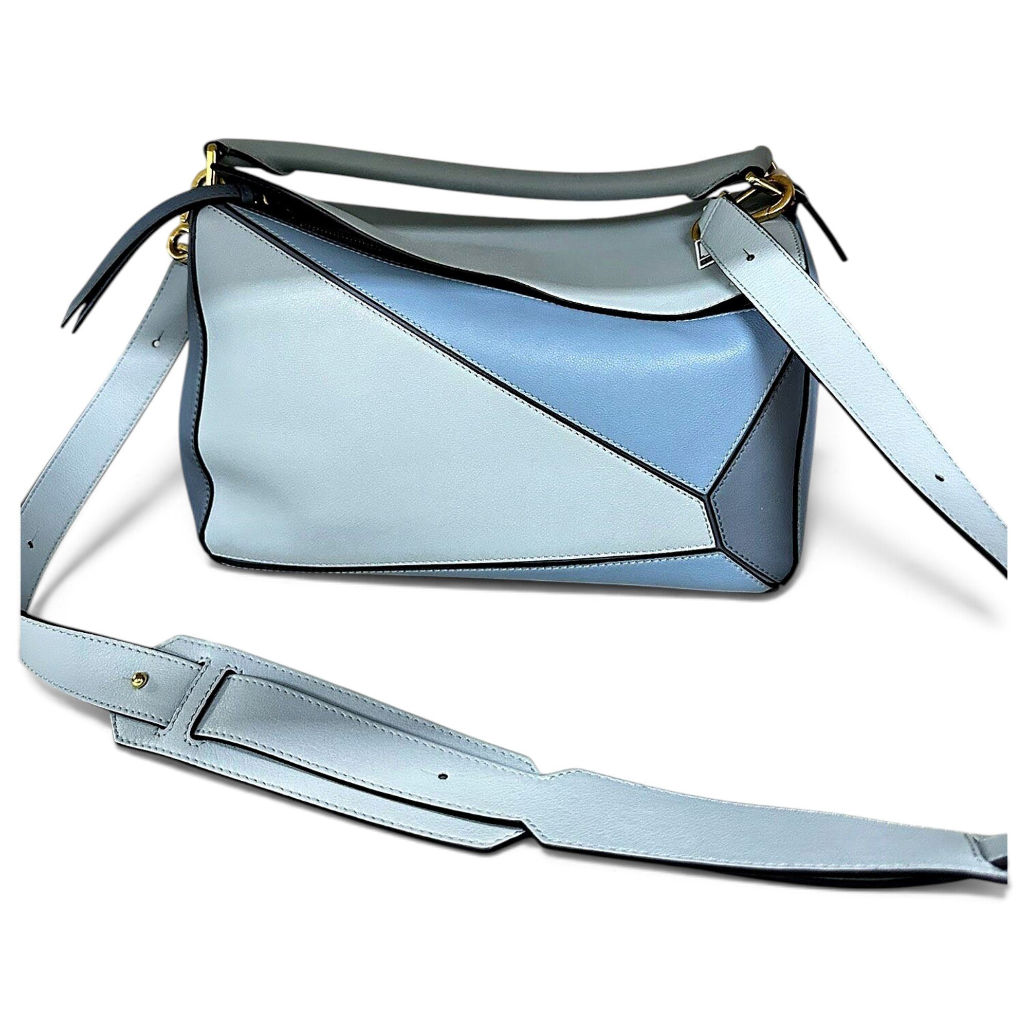 Puzzle leather handbag