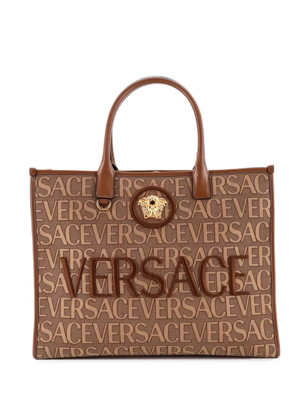 Allover Medusa Printed Jacquard Canvas Large tote bag
