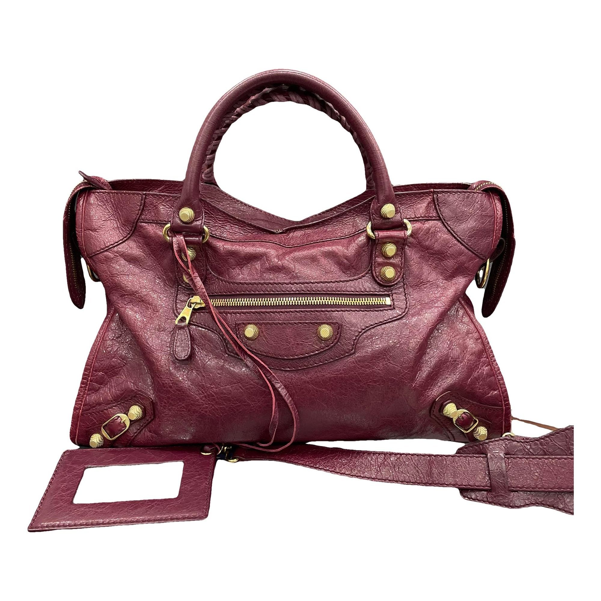 City leather handbag