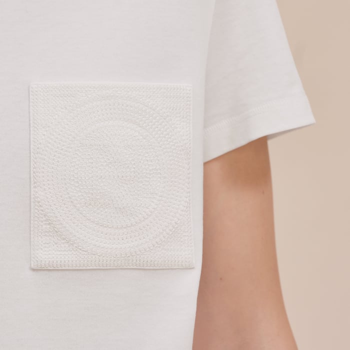 Blanc Embroidered Pocket Dress