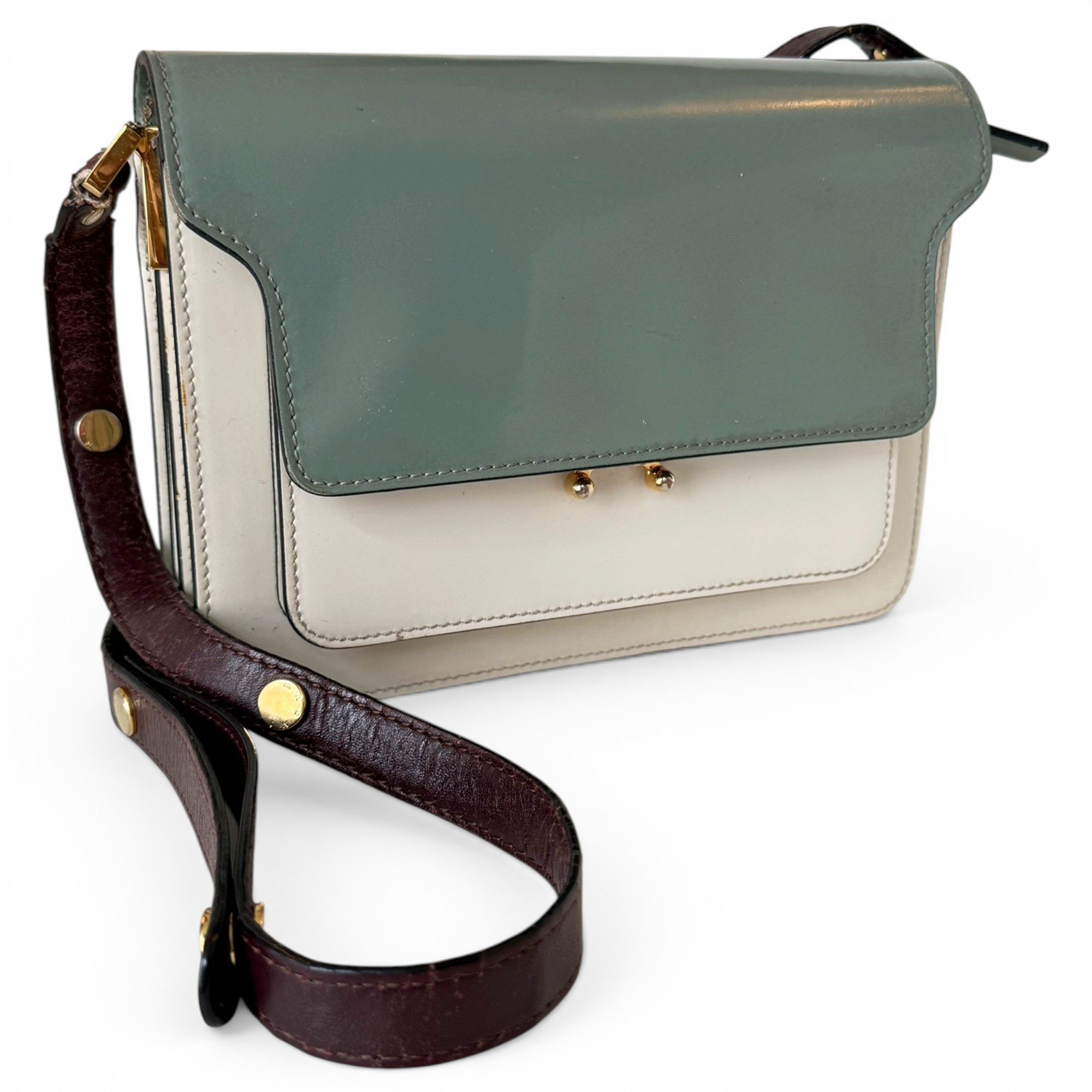 Marni Trunk leather crossbody bag