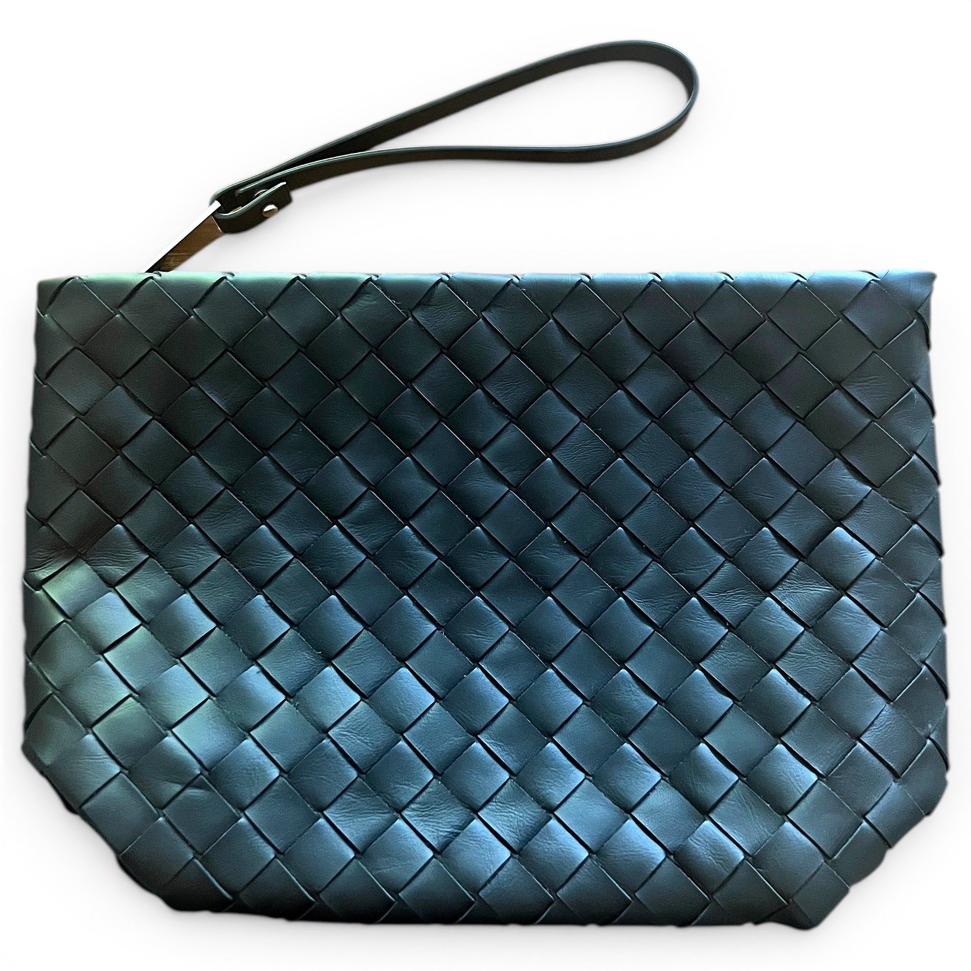 Leather clutch bag