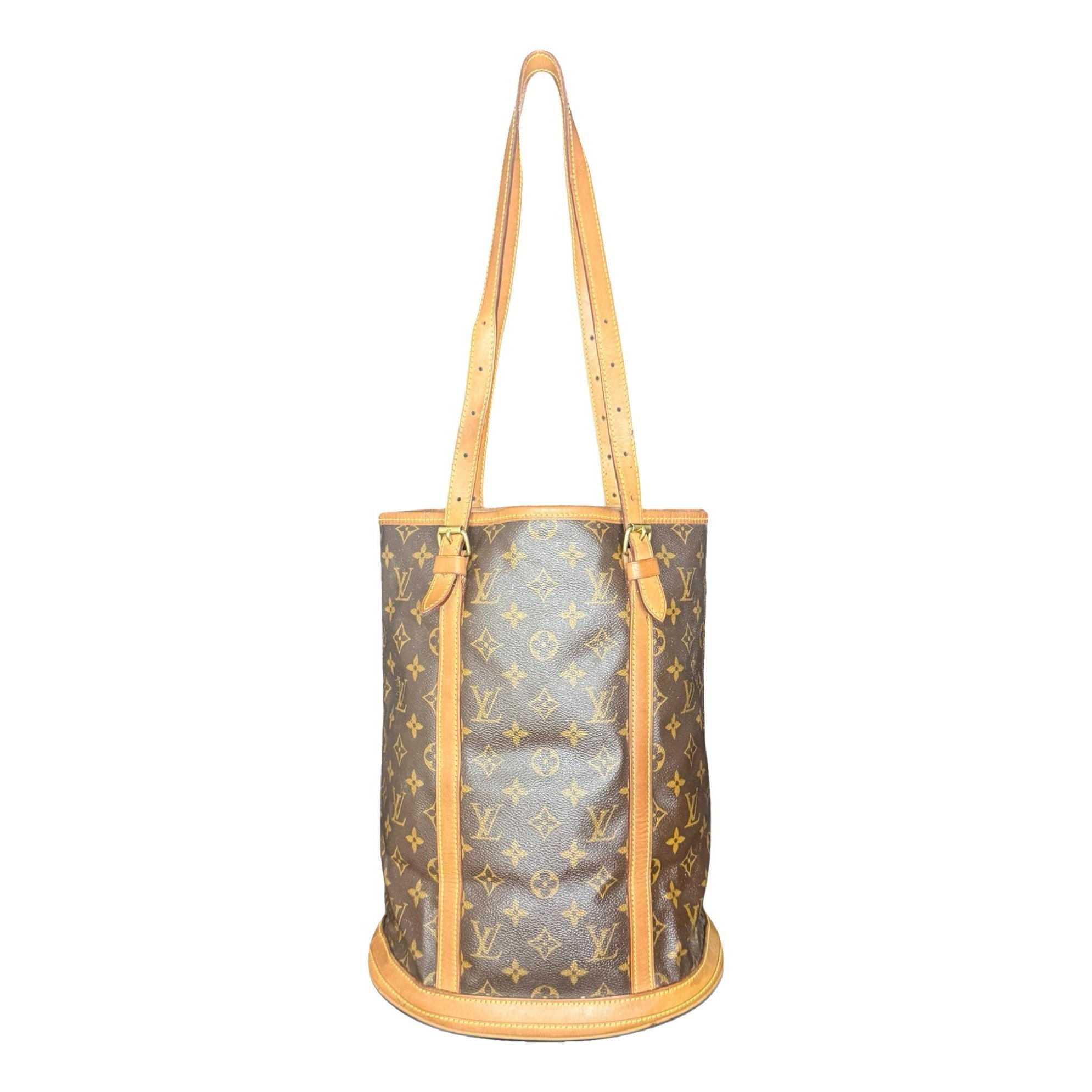 Bucket leather handbag