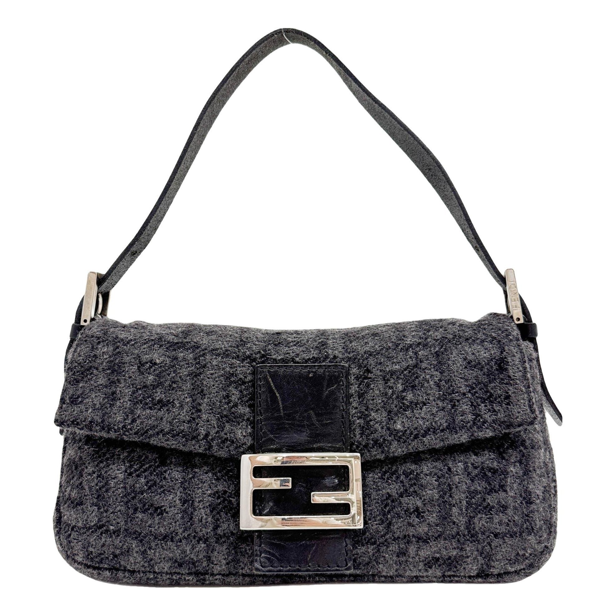 Baguette wool handbag