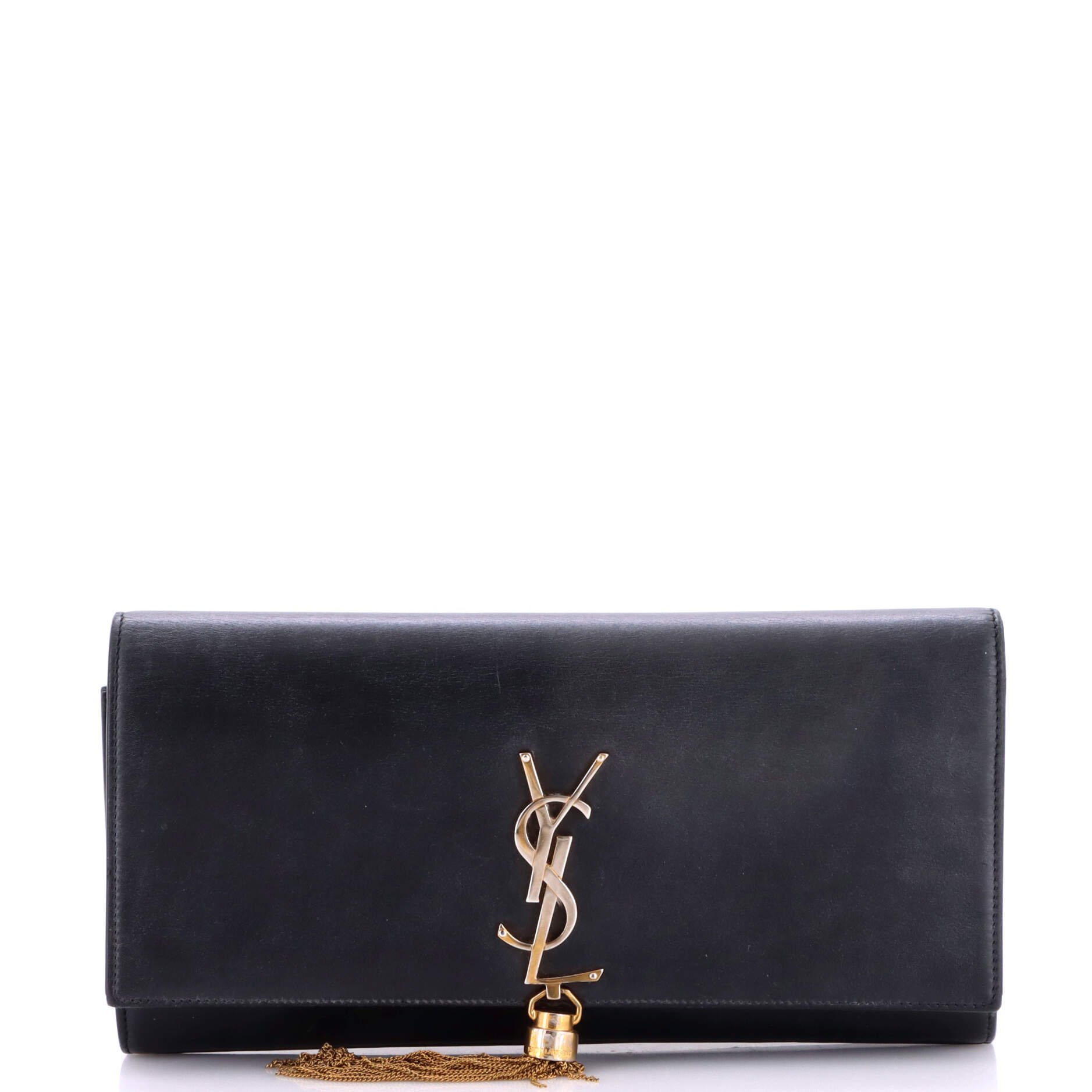Classic Monogram Tassel Clutch Leather Long
