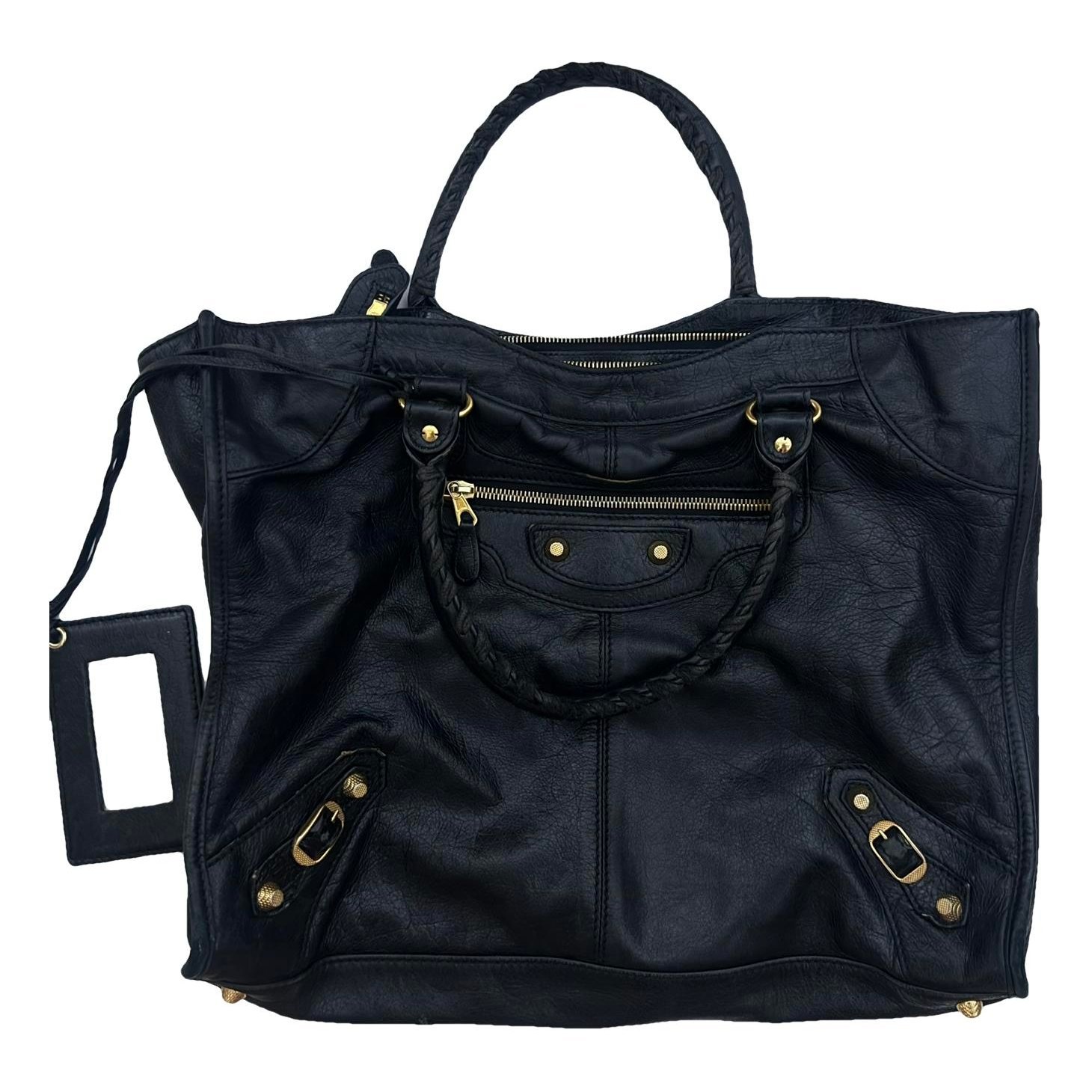 City leather handbag