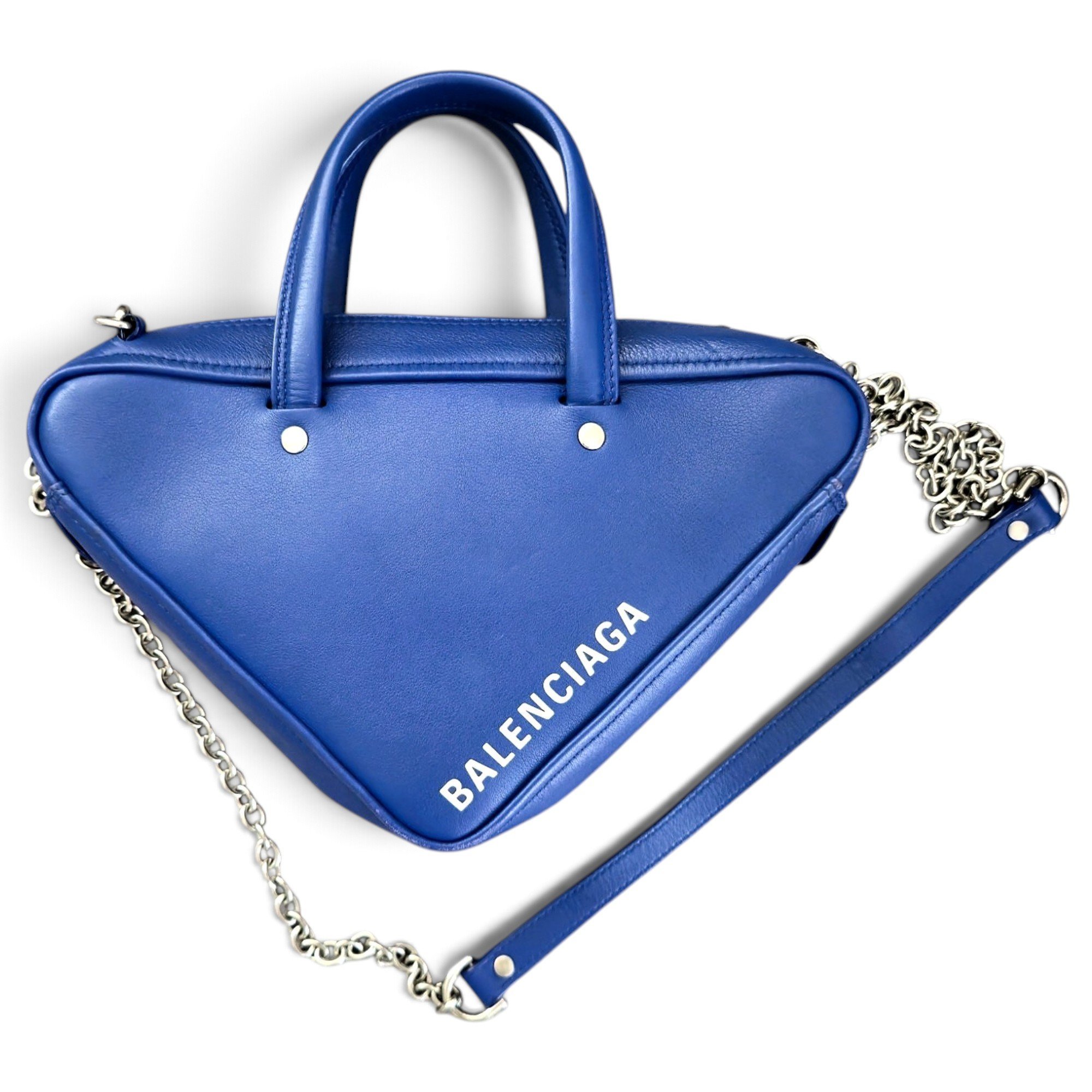 Triangle leather crossbody bag