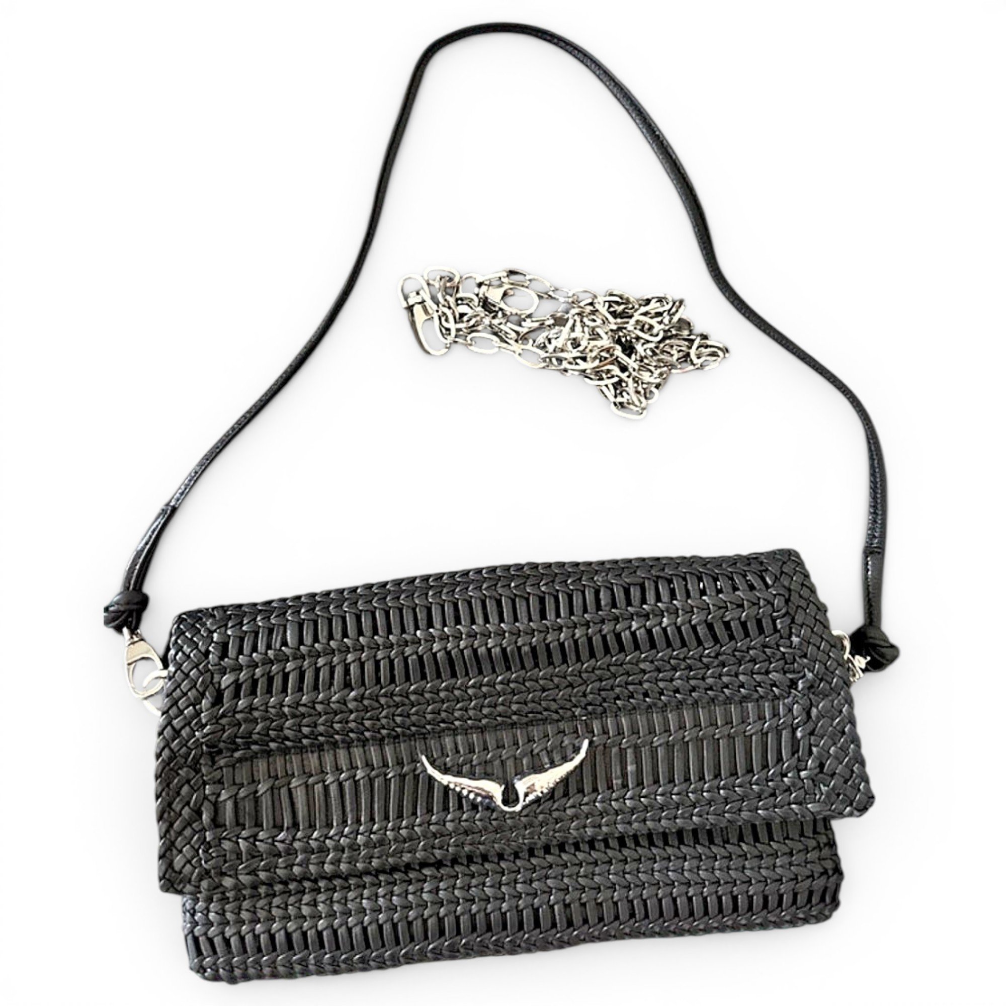 Rock leather clutch bag