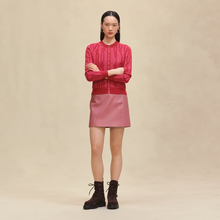 Rose Framboise "Palefroi Remix" Long-sleeve Cardigan
