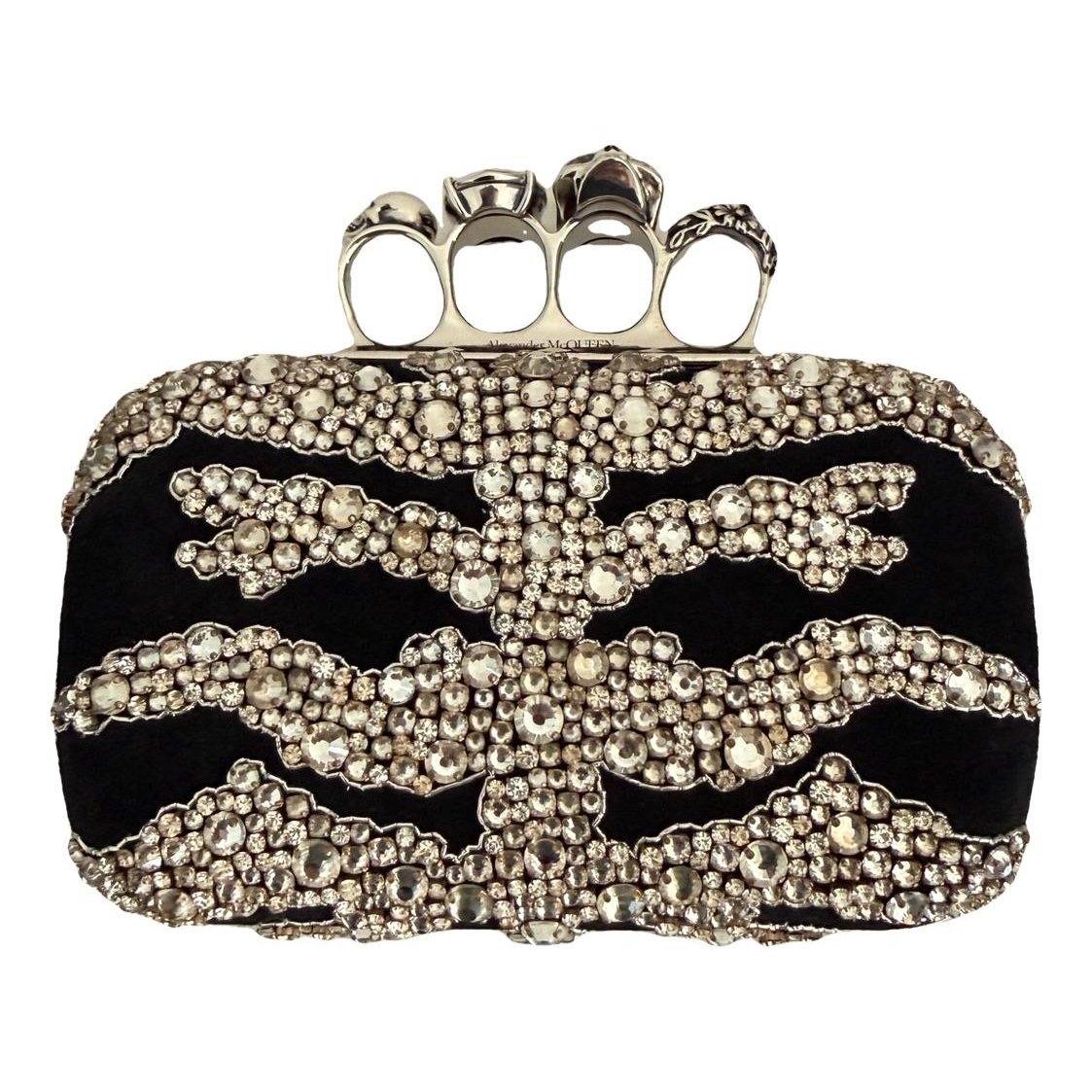 Knuckle leather clutch bag