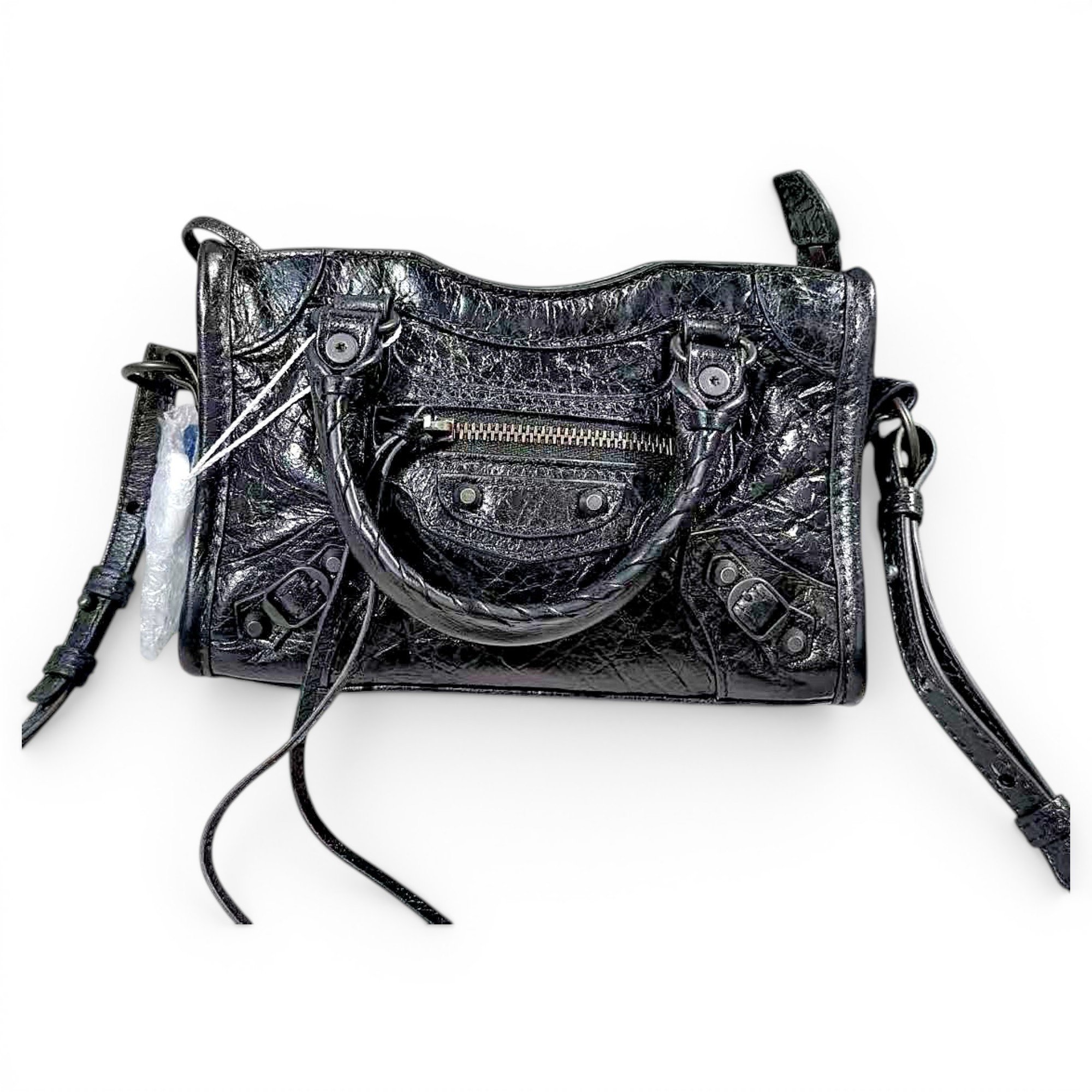 City leather handbag