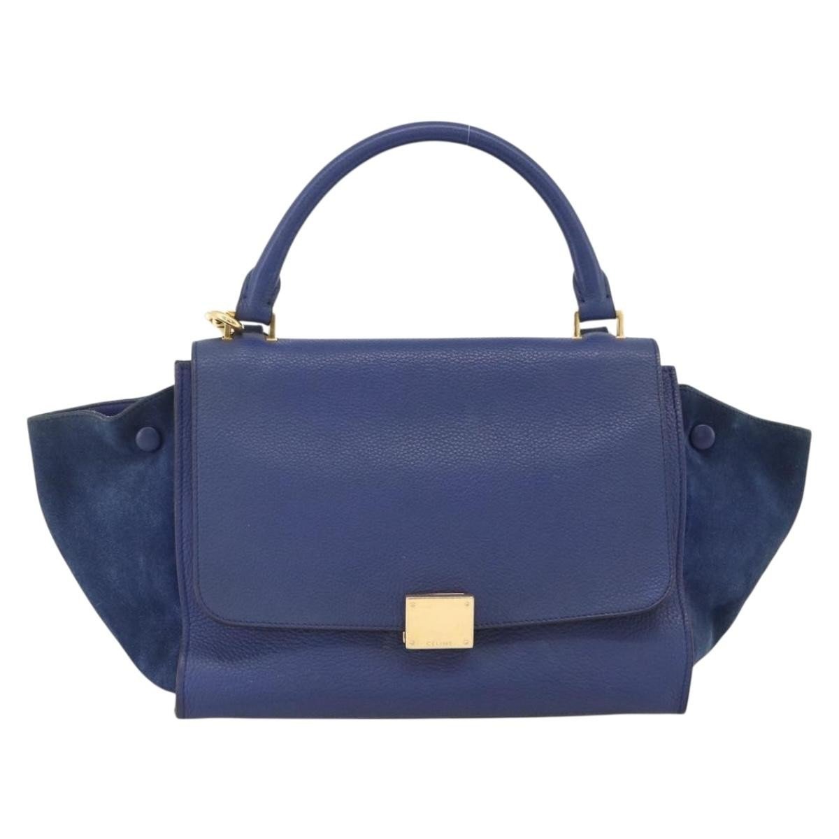 Trapèze leather handbag